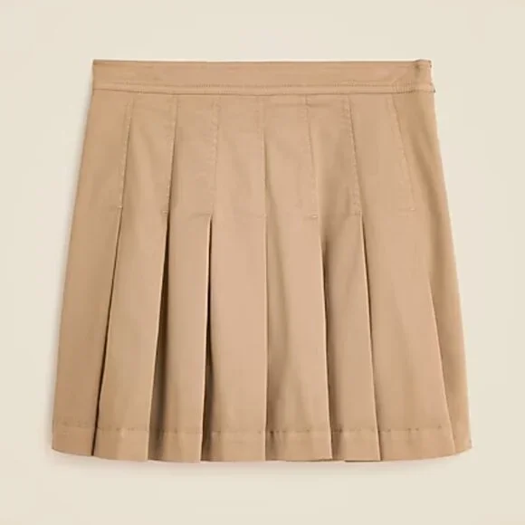 J. CREW Pleated mini skirt chino Camel $168 NWT Sz 2 - Picture 3 of 3